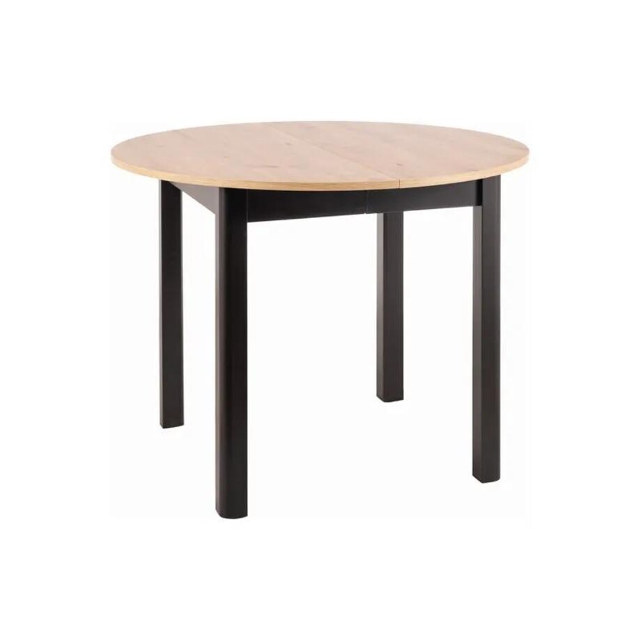 Stół rozkładany DANTE 102(142)x102 dąb artisan/czarny mat