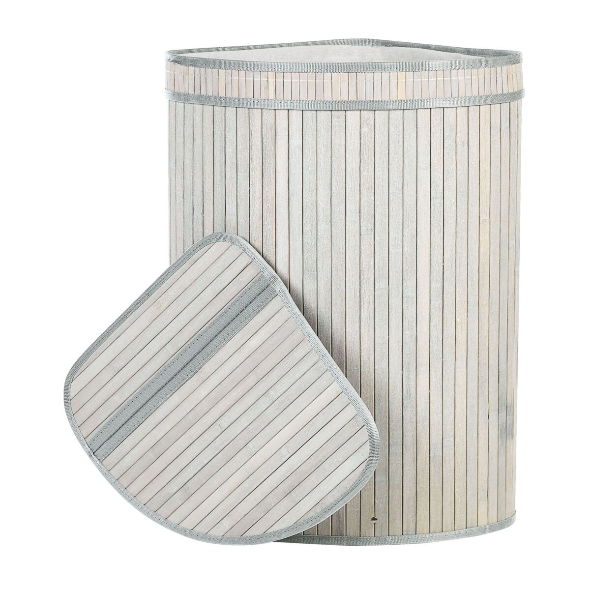 Kosz bambusowy z pokrywką szary BADULLA