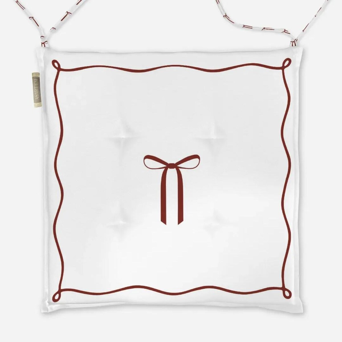 Poduszka świąteczna na krzesło - elegancka kokardka