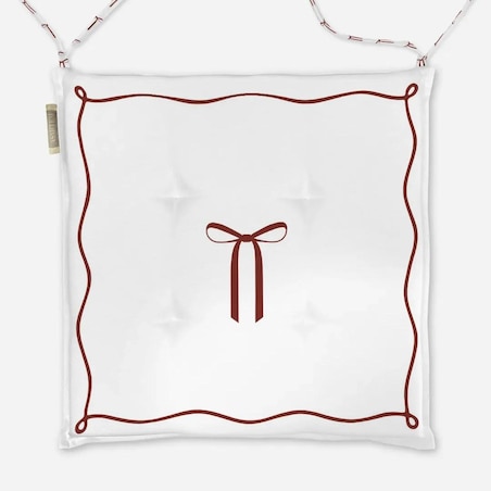 Poduszka świąteczna na krzesło - elegancka kokardka