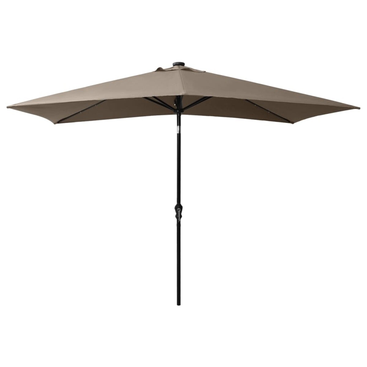 vidaXL Parasol ogrodowy z LED i stalowym słupkiem, taupe, 2x3 m