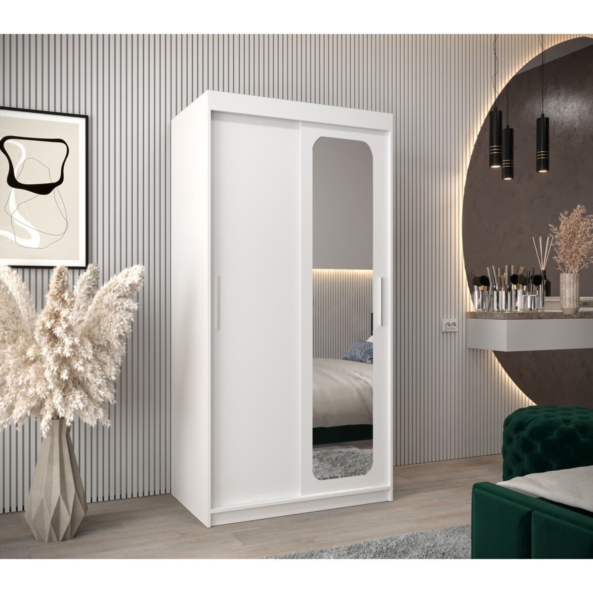 Szafa przesuwna Garderoba PROMO T2 100 biały/biały