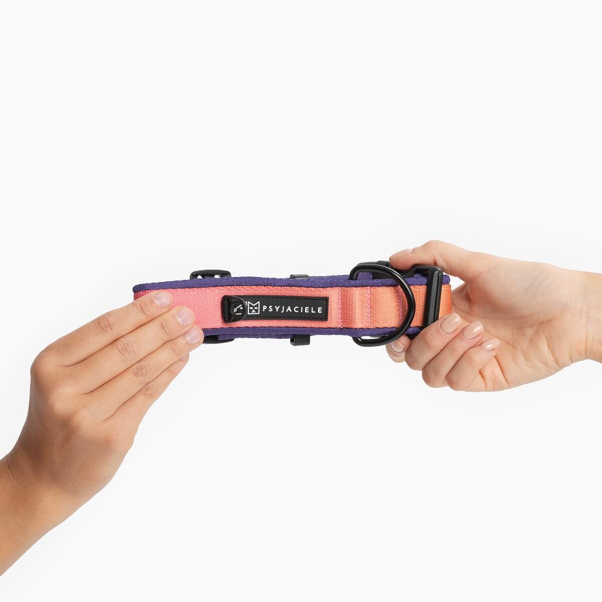 Obroża z klamrą SUPER SOFT "Under my ombrella" POMARAŃCZ - Szerokość taśmy: 38mm, Rozmiar: L