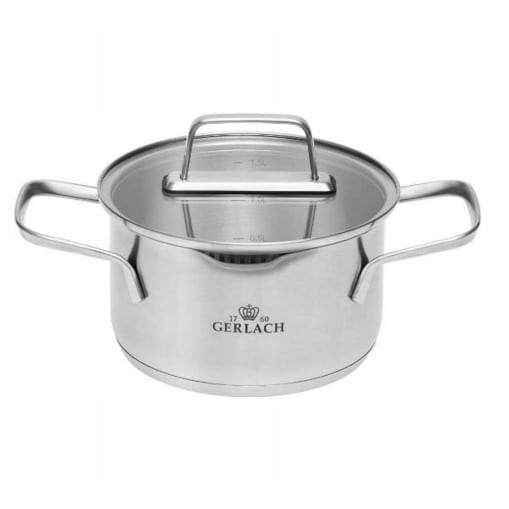 Garnek INDUKCJA GERLACH ze Stali Nierdzewnej Ambiente z POKRYWKĄ Stalowy 2,0 l