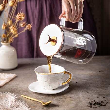 Zaparzacz do kawy herbaty 0.60L French Press różowe złoto KLAUSBERG