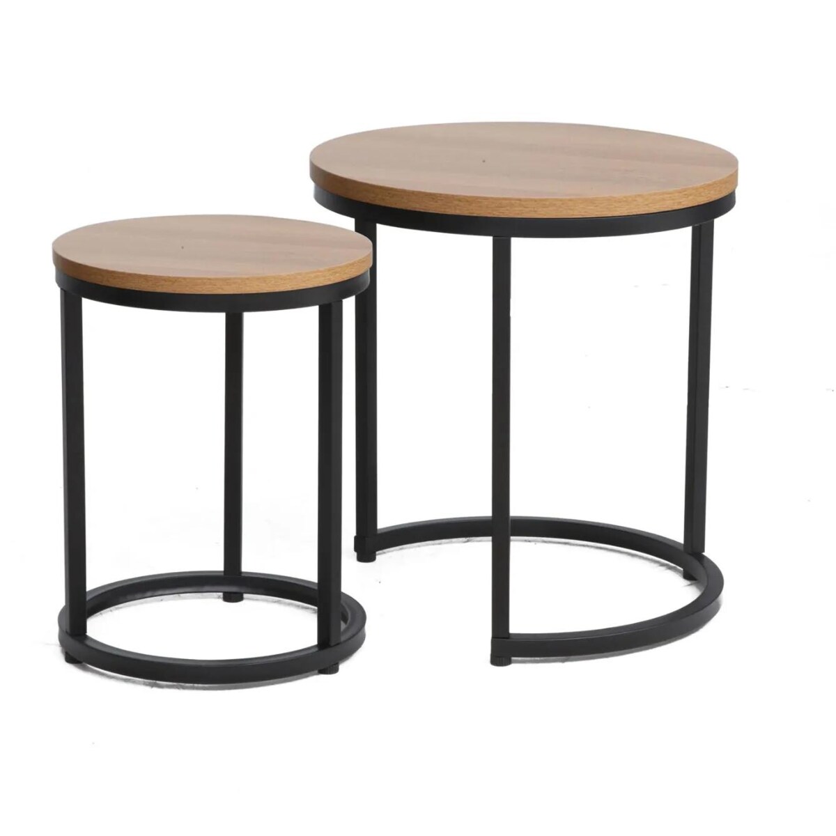 Zestaw 2 ław HOLA dąb/czarny