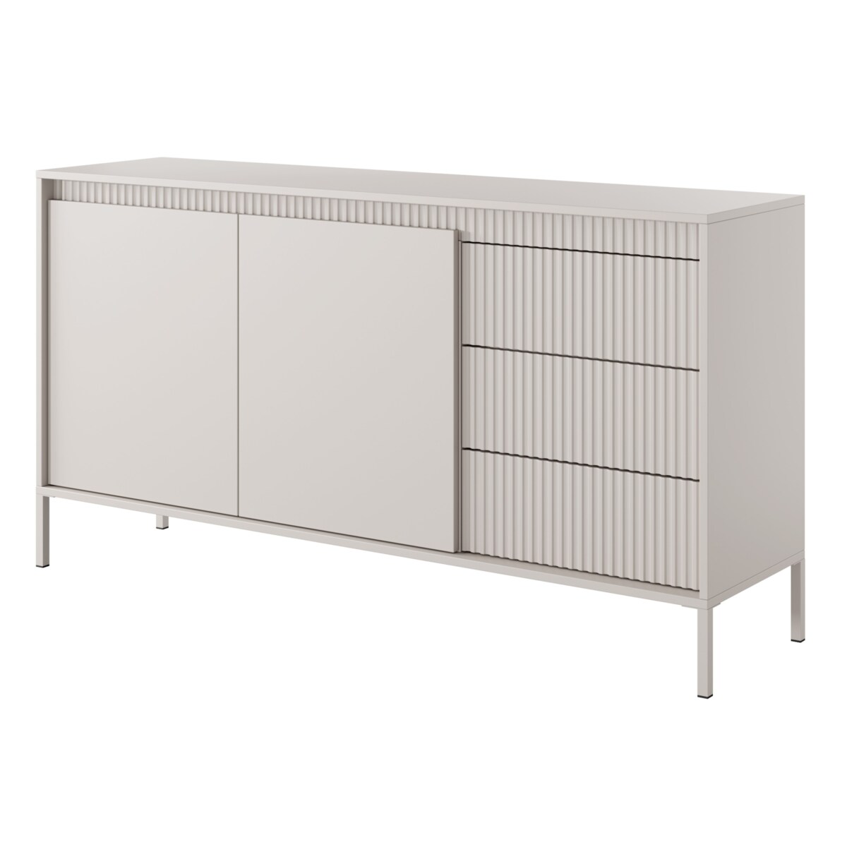 Komoda 153 2D3S ENSO ryflowana, beżowa