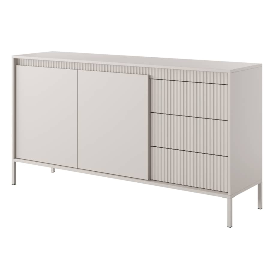 Komoda 153 2D3S ENSO ryflowana, beżowa