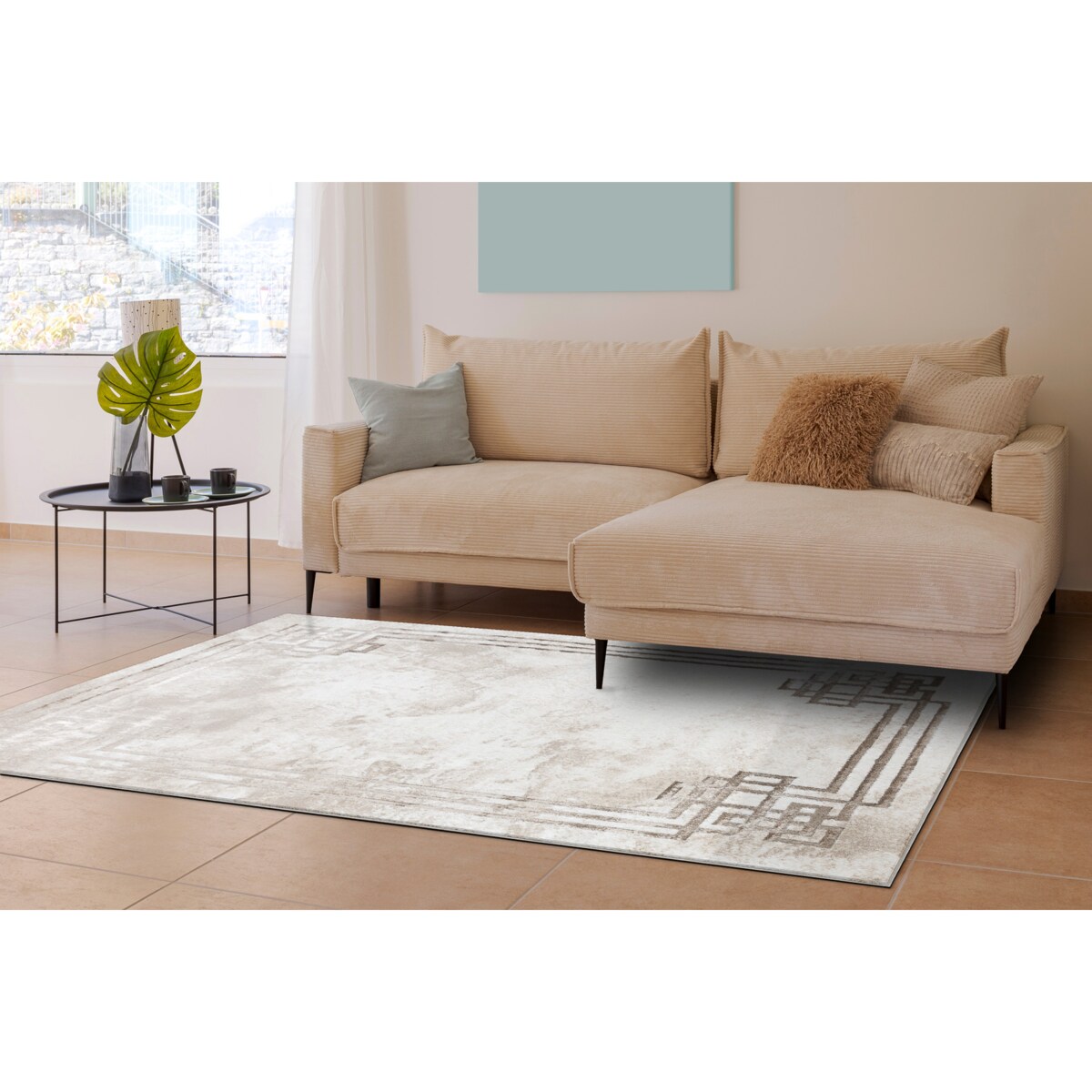 Dywan BLISS Z203AZ138 krem / beż - Ramka, 80x150 cm