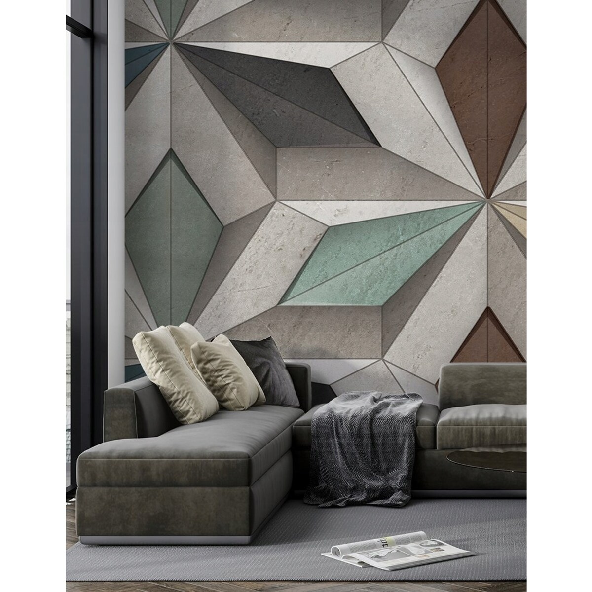 Fototapeta Wielokolorowy Wzor Plytek Sciennych Do Sypialni Salonu 250X175