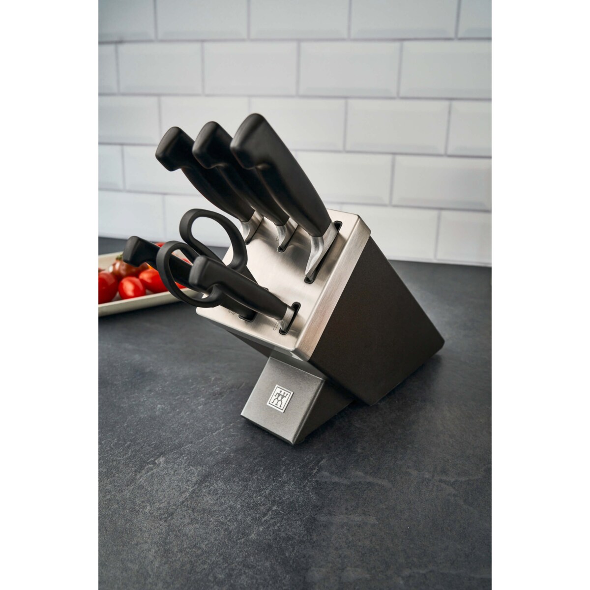 Zestaw 5 noży w bloku samoostrzącym Zwilling Four Star - Szary