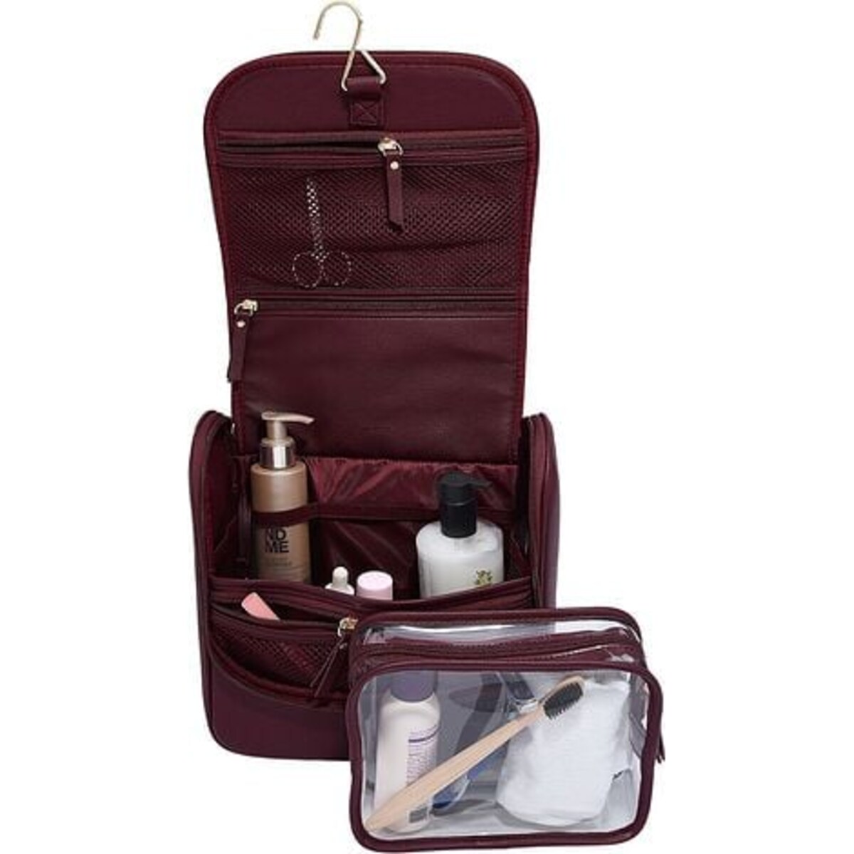 Kosmetyczka podróżna do zawieszenia Stackers burgundowa