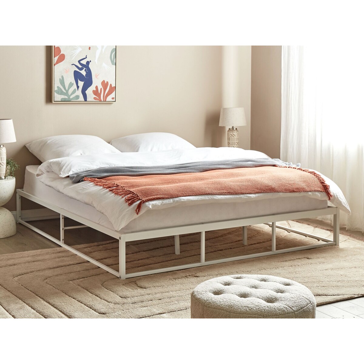 Łóżko metalowe 180 x 200 cm białe VIRY