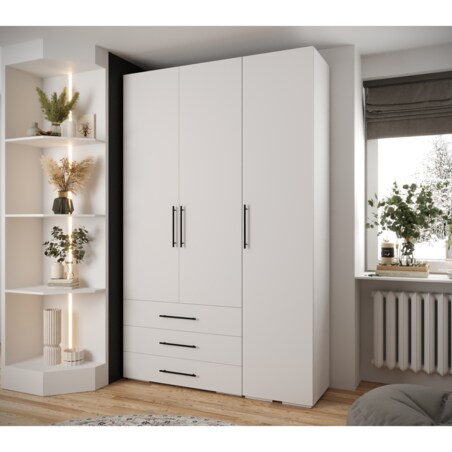 Garderoba wysoka do przedpokoju INOVA 3 Z17 biały+czarny