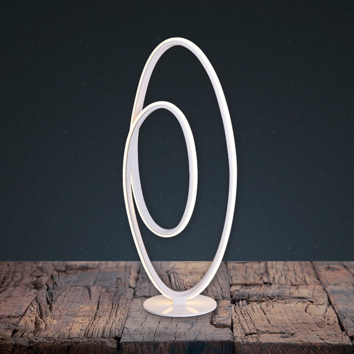 Biurkowa LAMPA stojąca ODRIVE 3153623 Nave metalowa LAMPKA stołowa okrągła LED 30W 3000K spirala biała