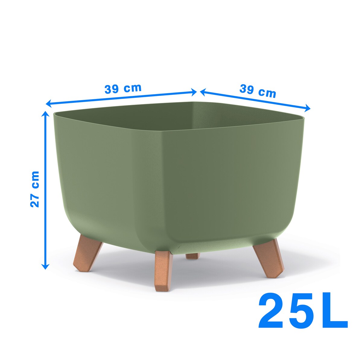Doniczka Donica Ogrodowa 39 Cm Na Nóżkach Dekoracyjna Zielony