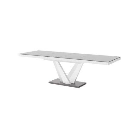 Stół rozkładany VEGAS 160(256)x89 szary/biały połysk
