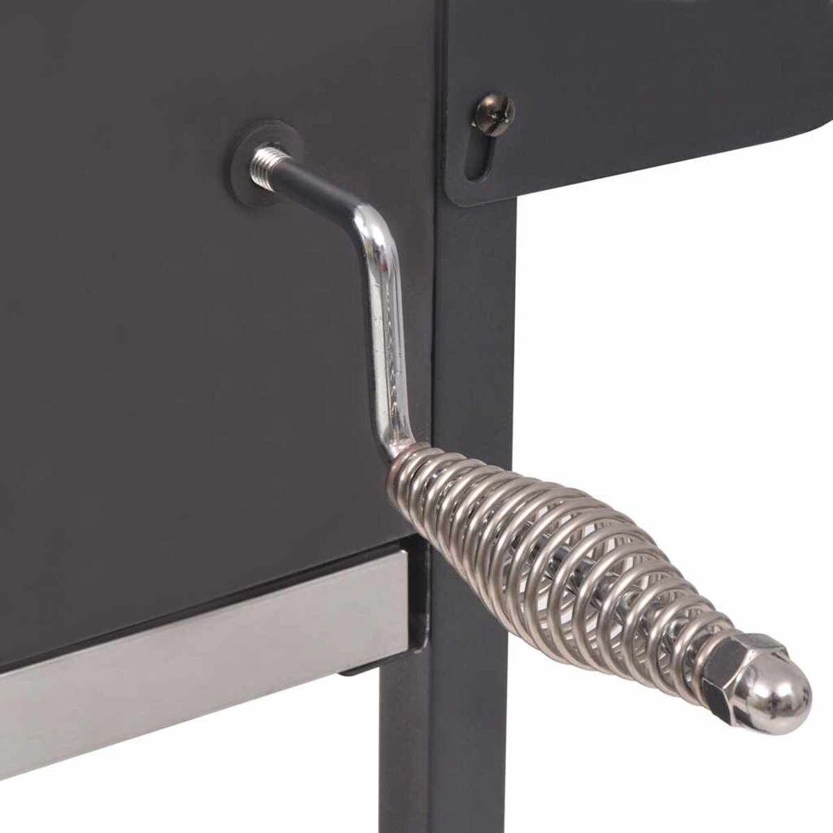 vidaXL Grill węglowy z wędzarnią i dolną półką, czarny