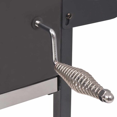 vidaXL Grill węglowy z wędzarnią i dolną półką, czarny