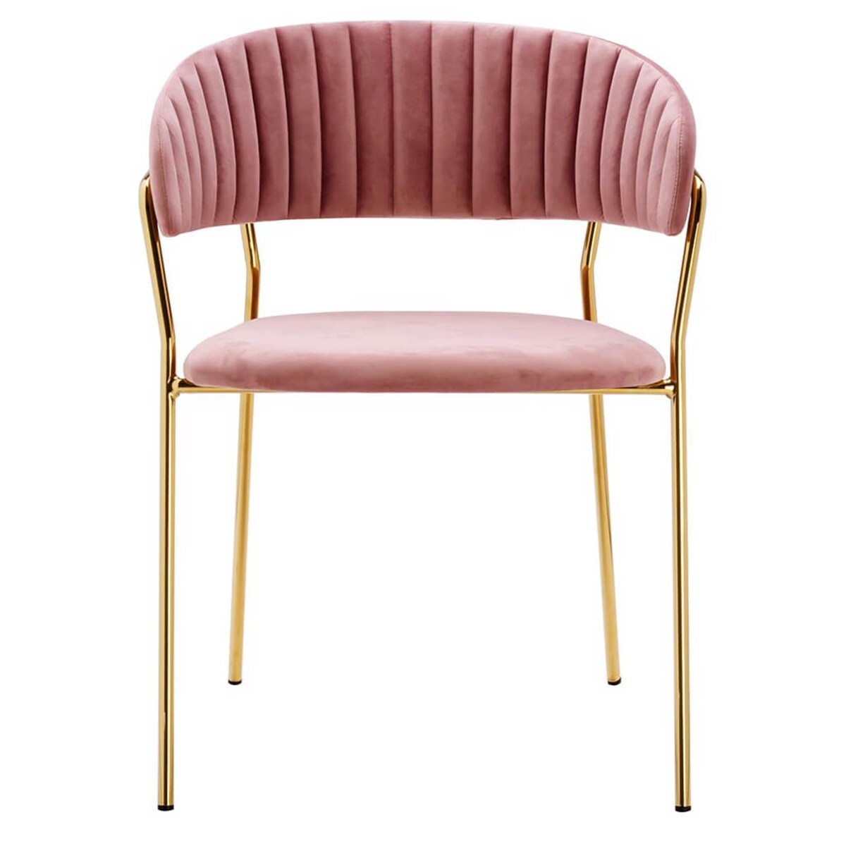 Krzesło do sypialni Margo KH121100121.14 welur różowe złote, King Home