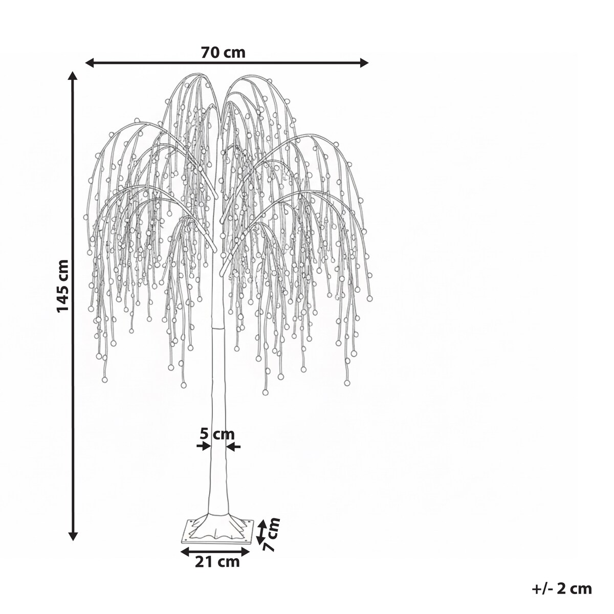 Dekoracja ogrodowa LED NILLAKA Drzewko 145 cm Srebrny