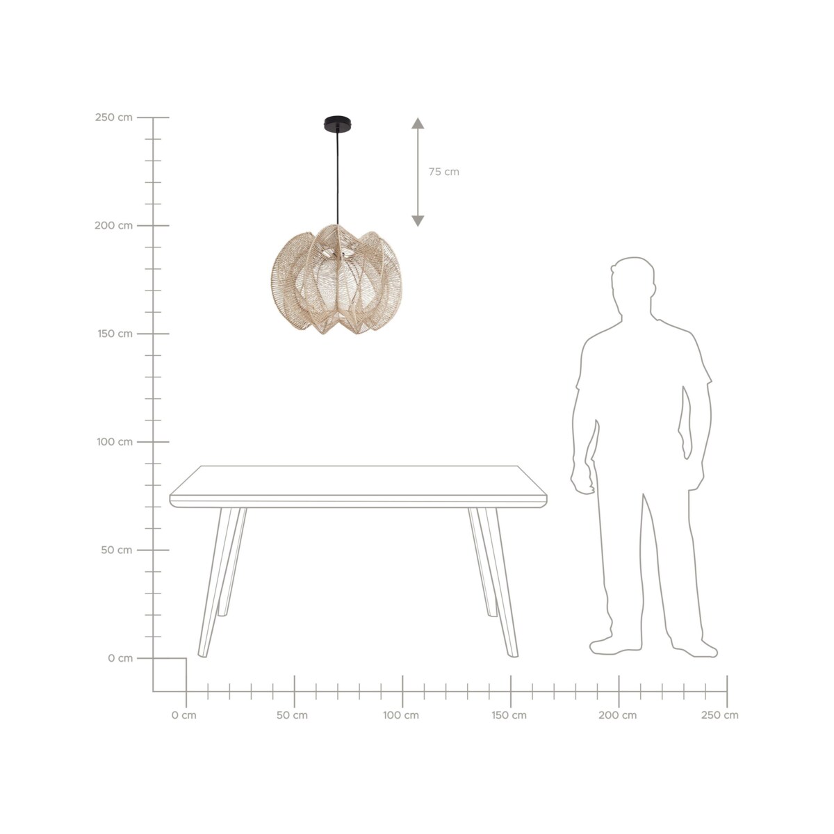 Lampa wisząca MANINGA Papierowa plecionka Jasnobrązowy