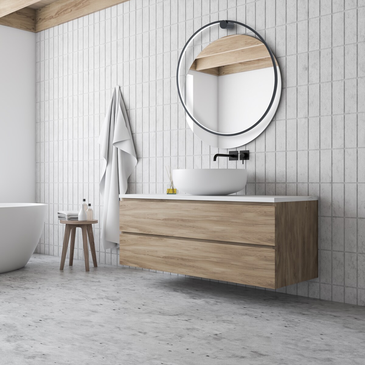 Kinkiet ścienny Saturno ML8852 Milagro LED 46W 4000K ring IP44 czarny