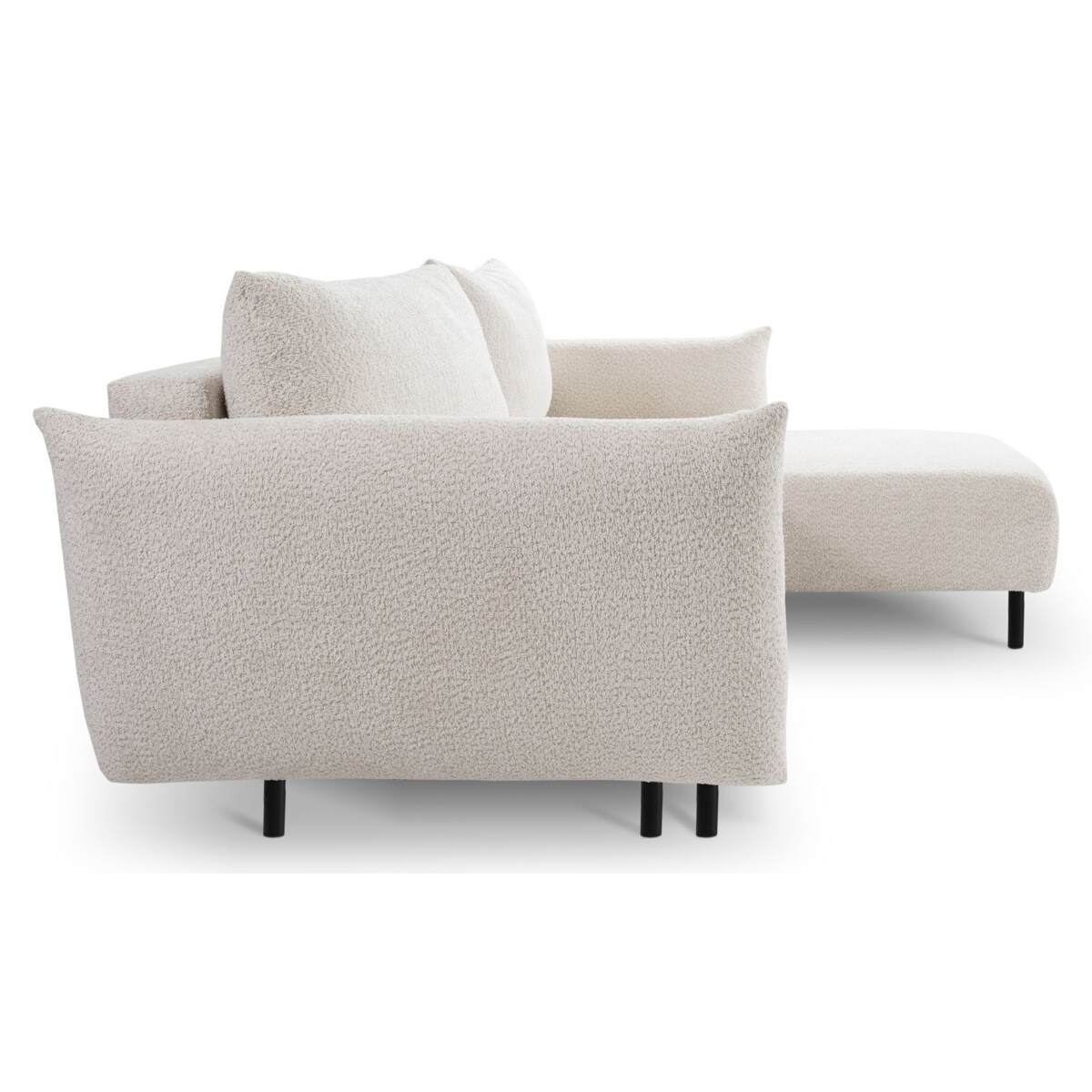 Narożnik DELI z funkcją spania na nóżkach, prawostronny, beżowy