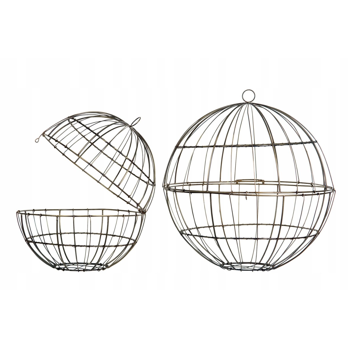 2 szt. KWIETNIK KLATKA OKRĄGŁA stare złoto