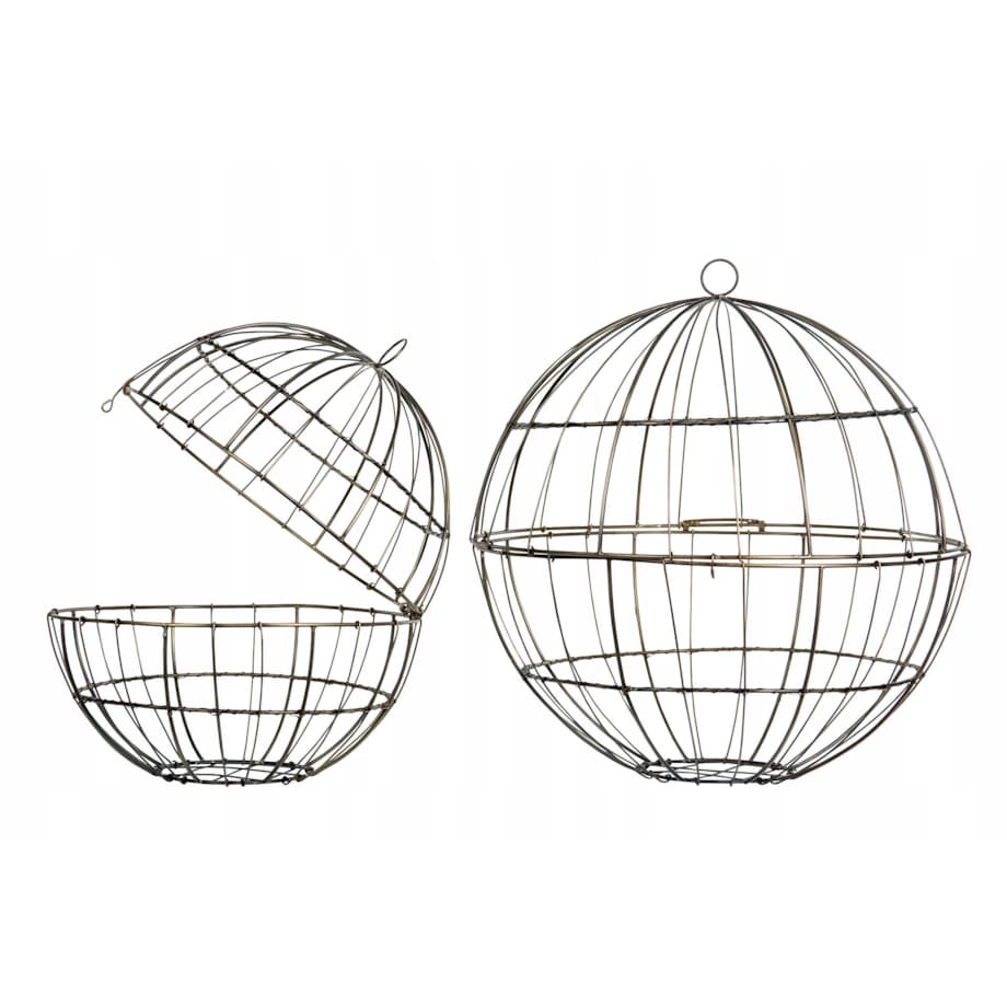 2 szt. KWIETNIK KLATKA OKRĄGŁA stare złoto