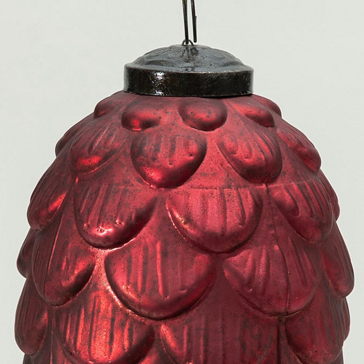 Bombka szklana Pine Red 8x8x15 cm boże narodzenie, święta, świąteczne, czerwony, 8x8x15 cm