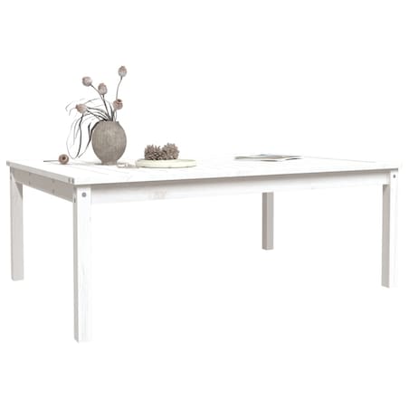 vidaXL Stolik ogrodowy, biały, 121x82,5x45 cm, lite drewno sosnowe