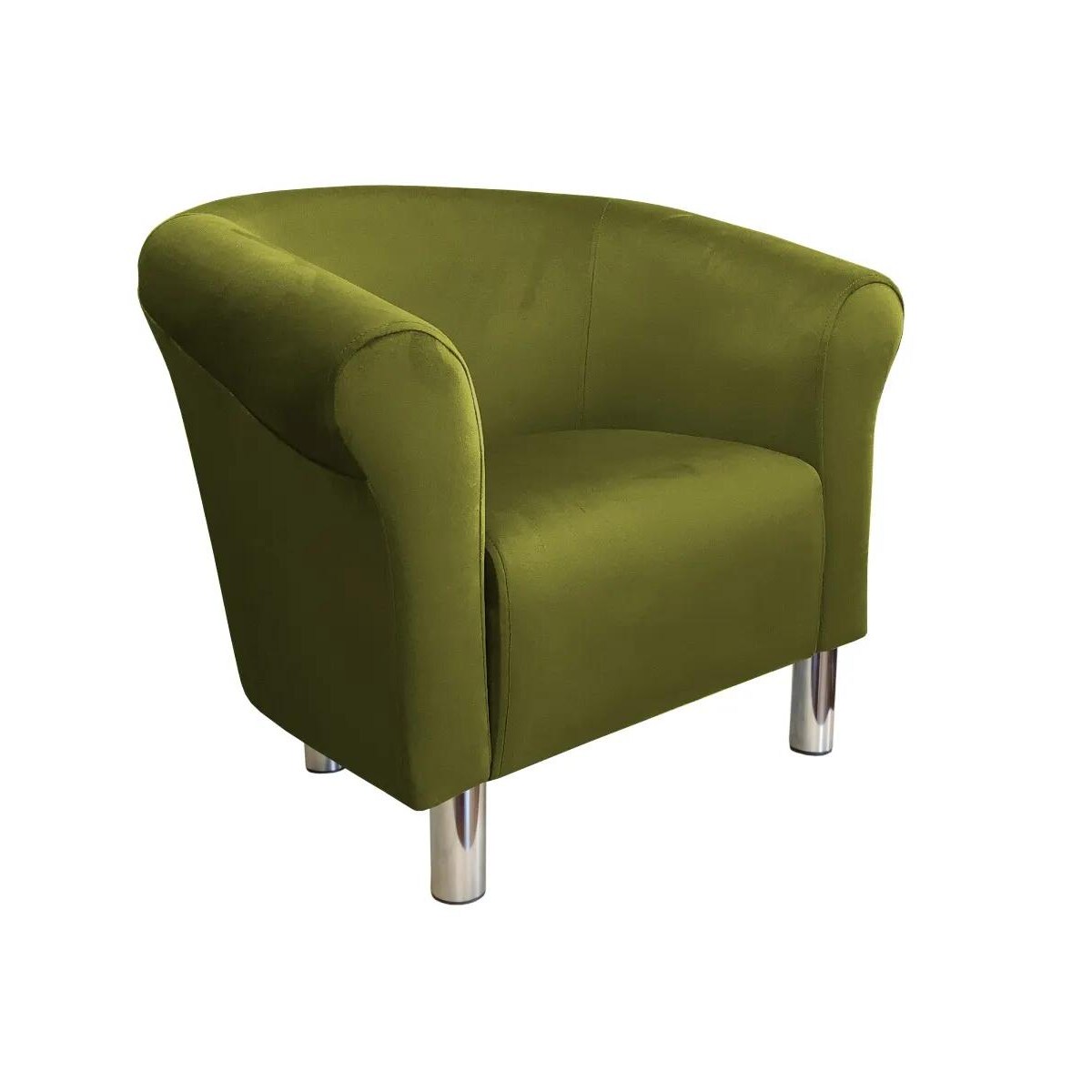 Fotel DRAWA 1 BL VELVET oliwkowy