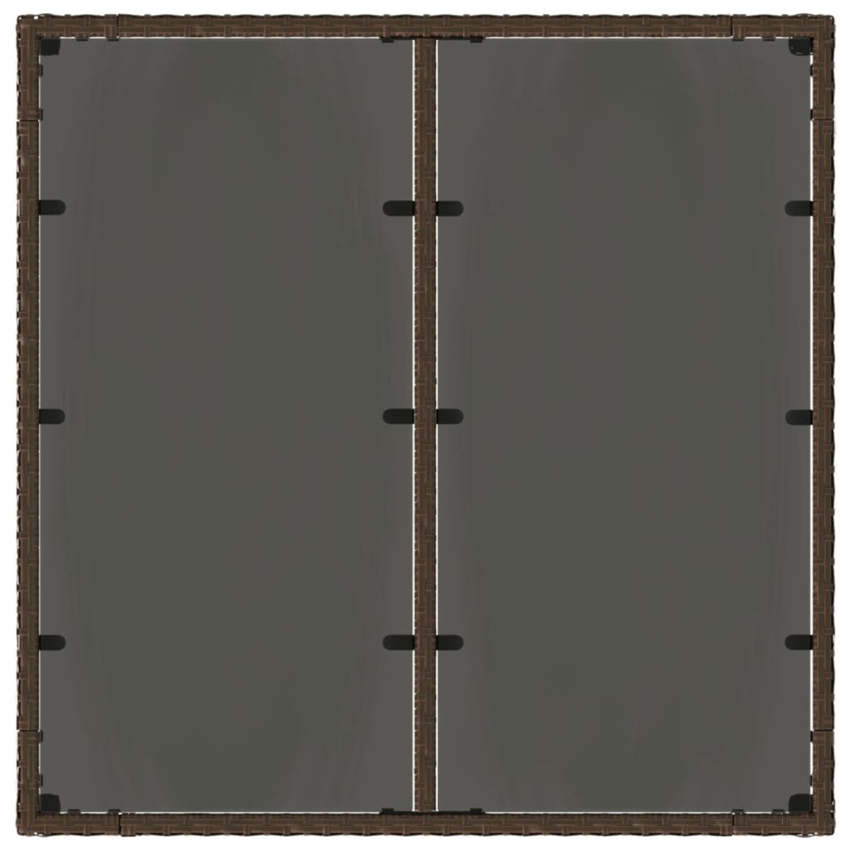 vidaXL Stół ogrodowy ze szklanym blatem, brąz, 90x90x75 cm, polirattan