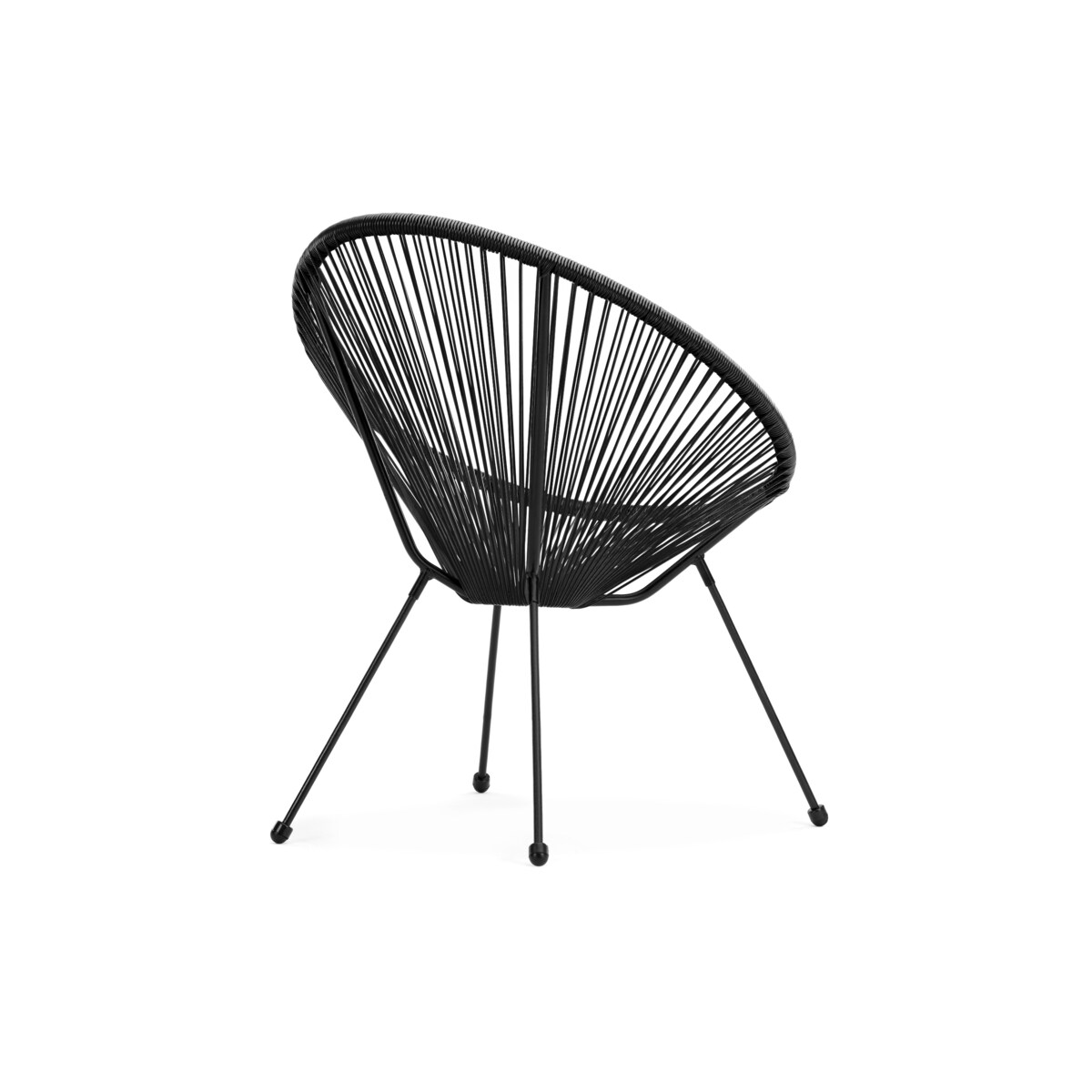 KONSIMO GROSTI Fotel rattanowy ogrodowy Acapulco, czarny