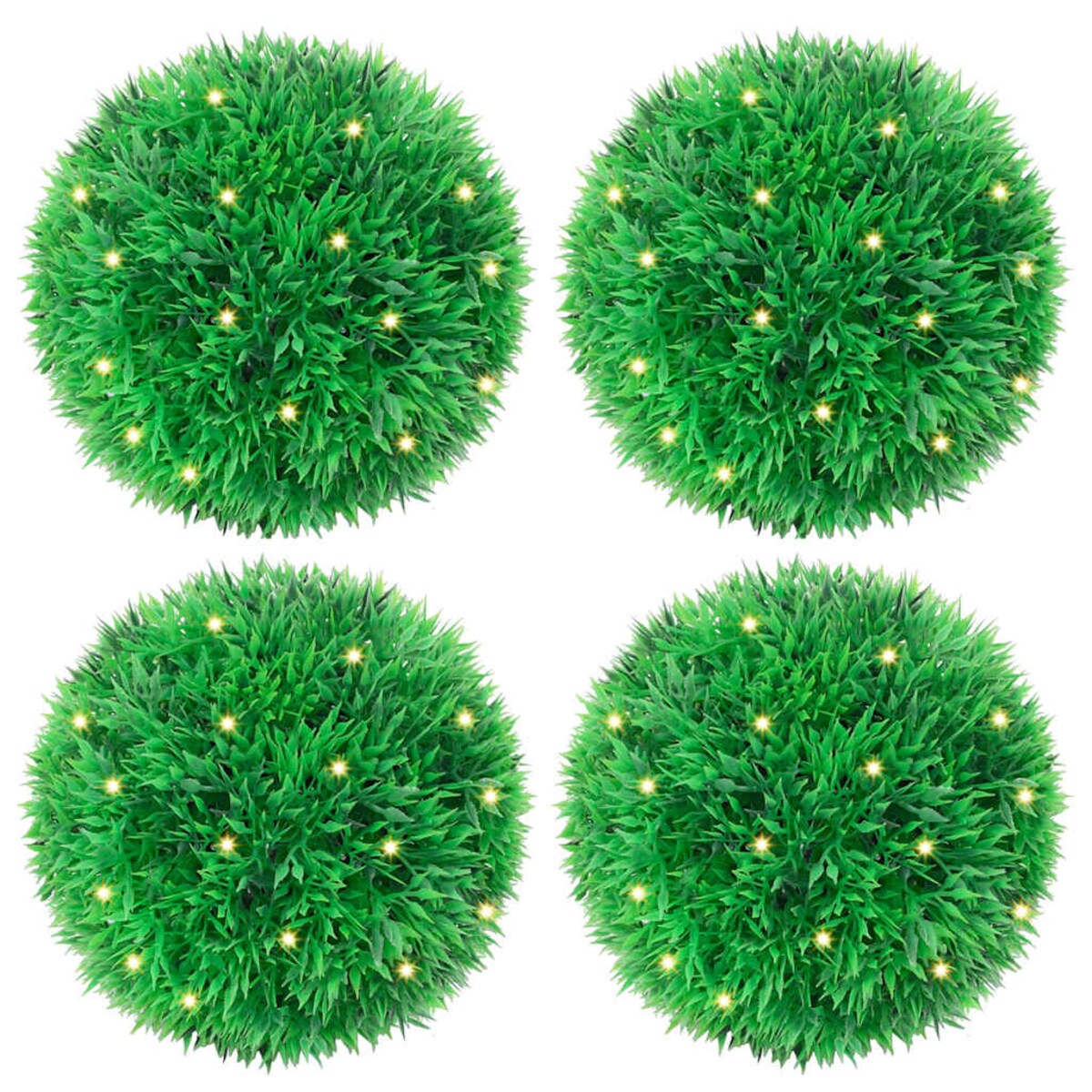 vidaXL Sztuczne kule bukszpanowe z diodami LED 4 szt. Zielone 12 cm