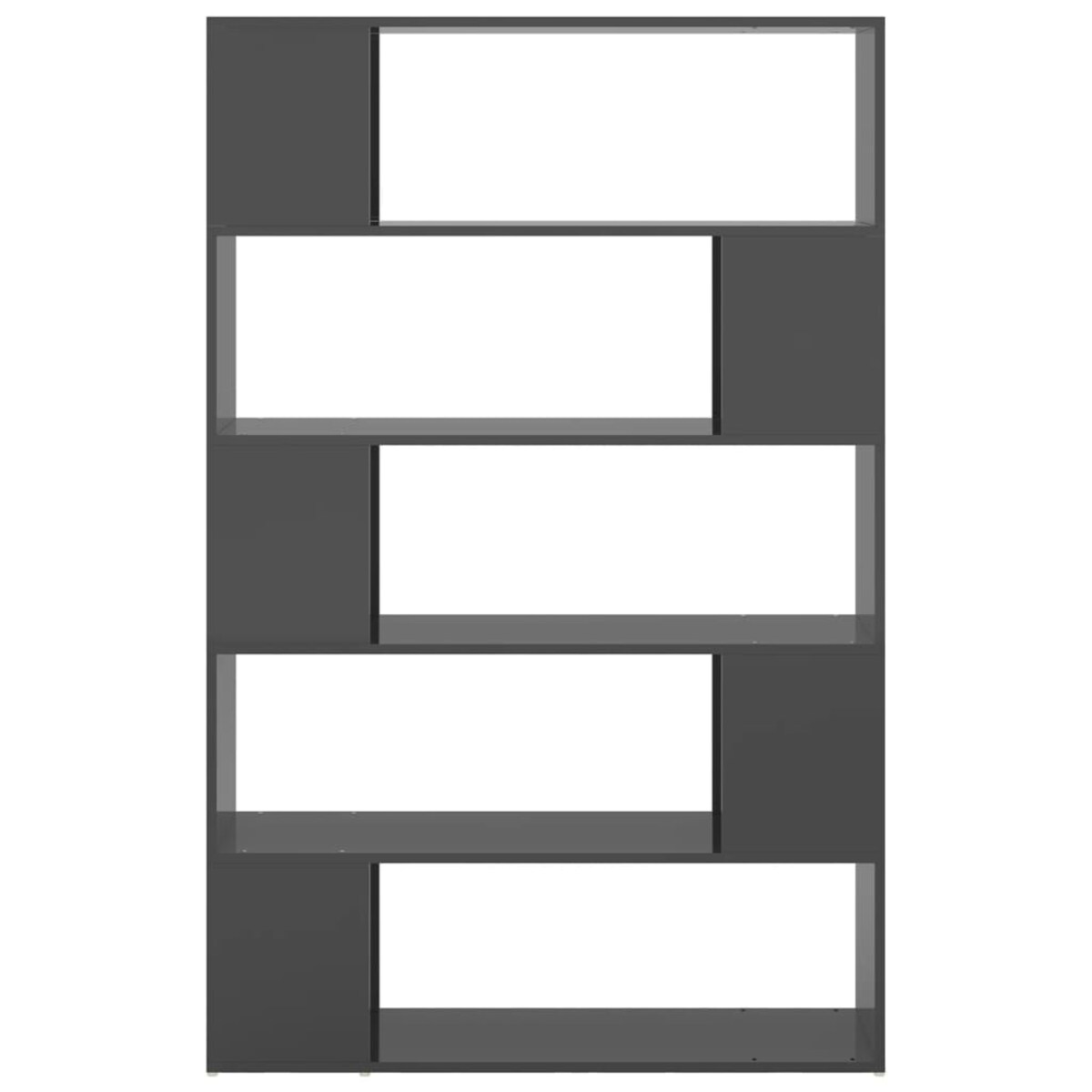 vidaXL Regał na książki, wysoki połysk szary, materiał drewnopochodny