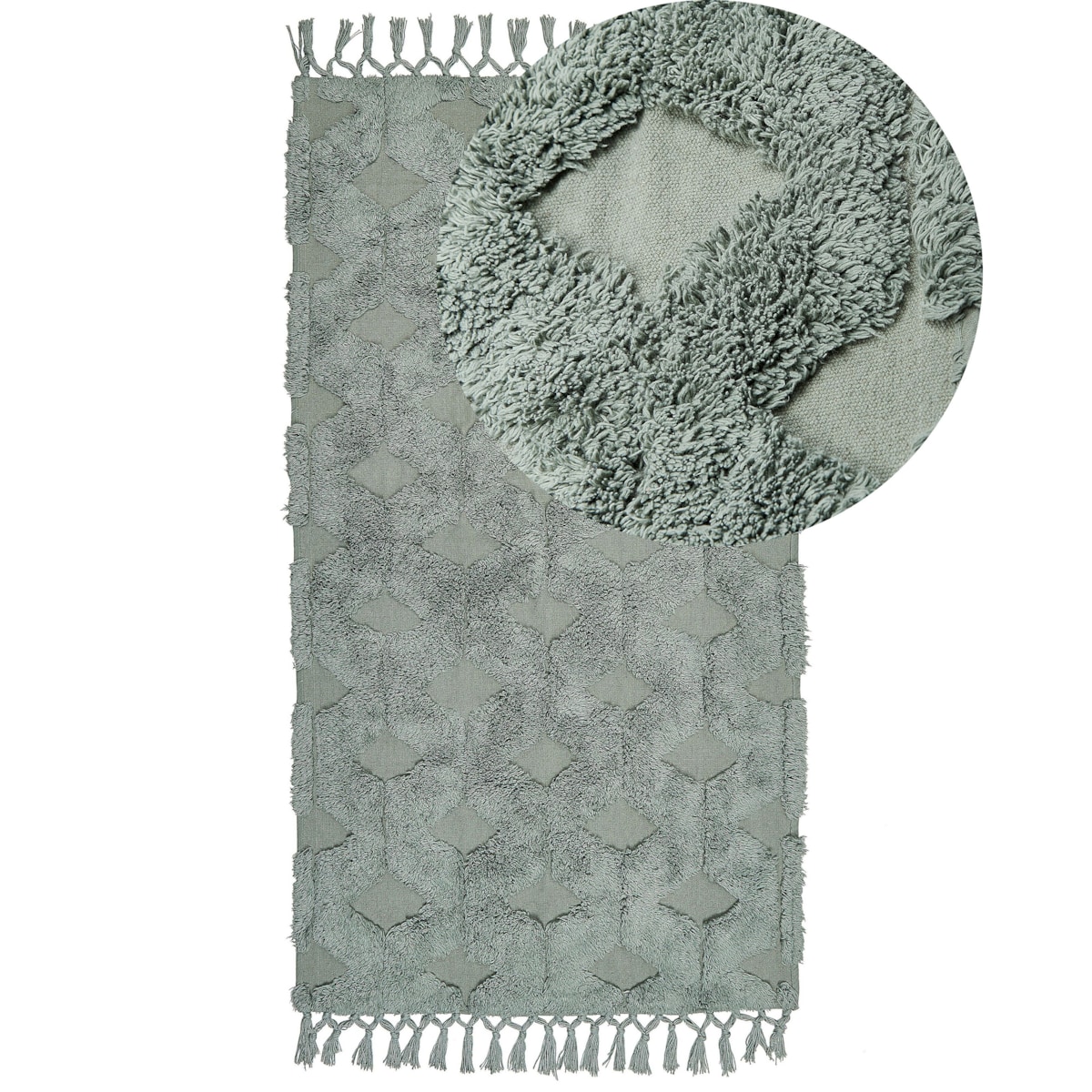 Dywan bawełniany 80 x 150 cm zielony KARS