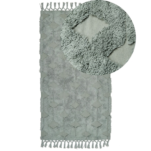 Dywan bawełniany 80 x 150 cm zielony KARS