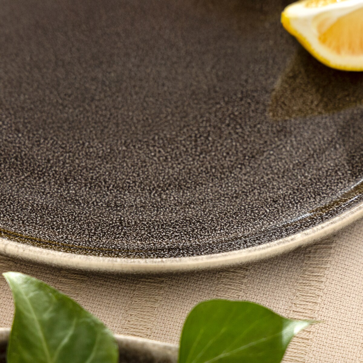 EDA Zestaw obiadowy 6 os. (24 el.), brązowy/szary/beżowy