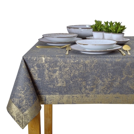 Obrus LX szarozłoty - 120x160 cm - złoty