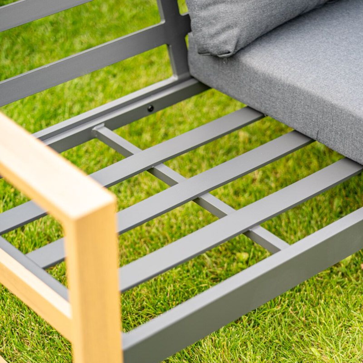 Zestaw mebli ogrodowych 5 osobowy szary Duisburg