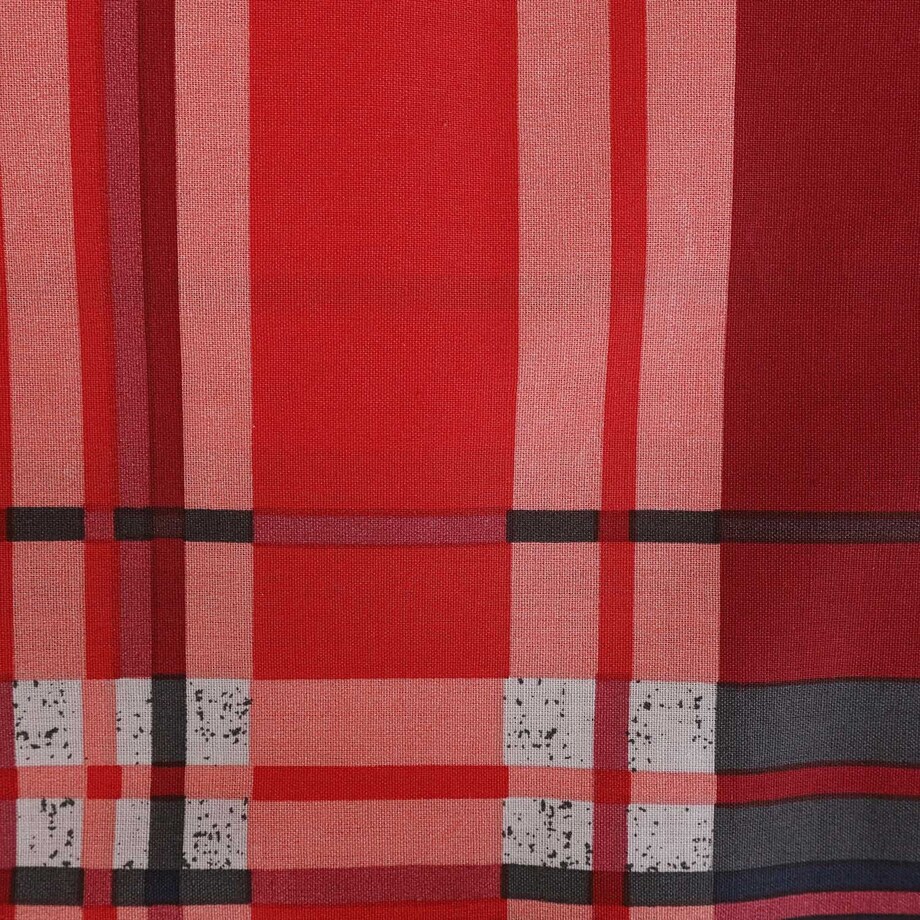 Pościel bawełniana 160x200 Lancaster czerwona w czarną kratę, Cottonlove, Darymex