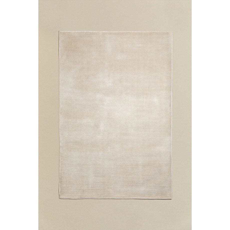 Dywan prostokątny z poliestru Daroca, 200x300 cm, kremowo-beżowy