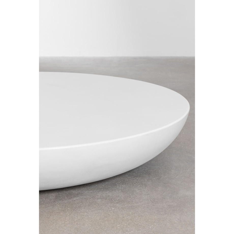 Okrągły stolik cementowy biały 105 cm