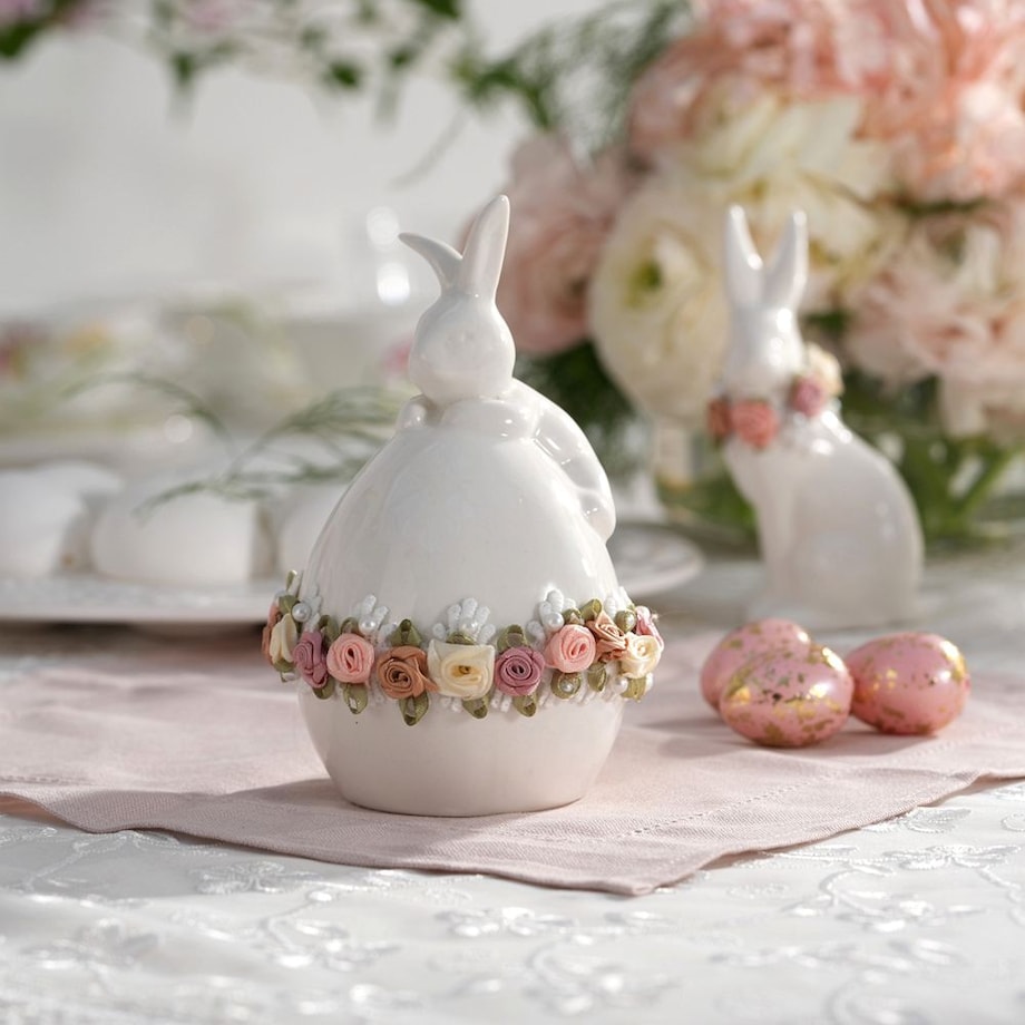 VILLA ITALIA Jajko wielkanocne z zajączkiem 16 cm PRIMAVERA