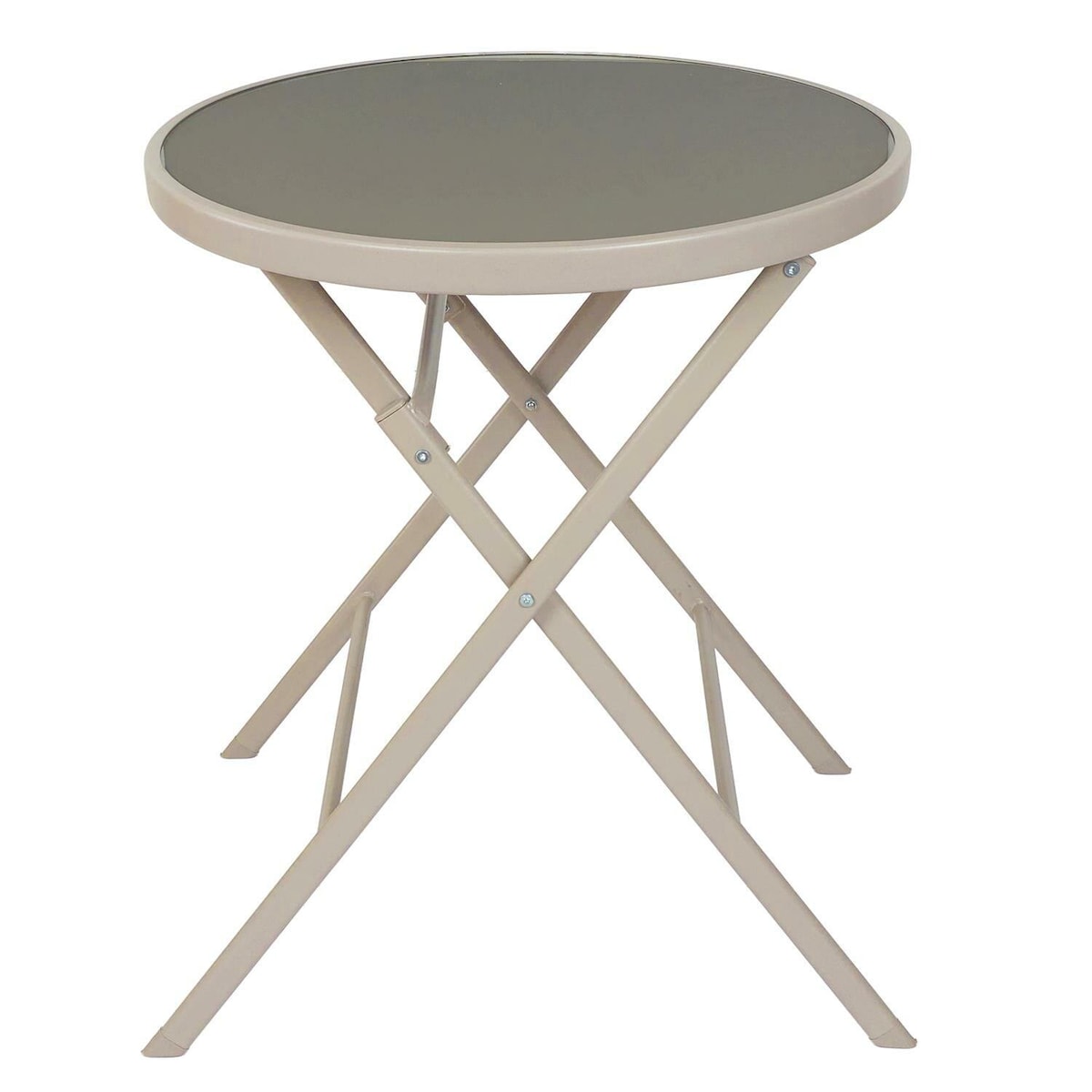 STÓŁ OGRODOWY Elba beżowy SKŁADANY okrągły 60cm | home&you