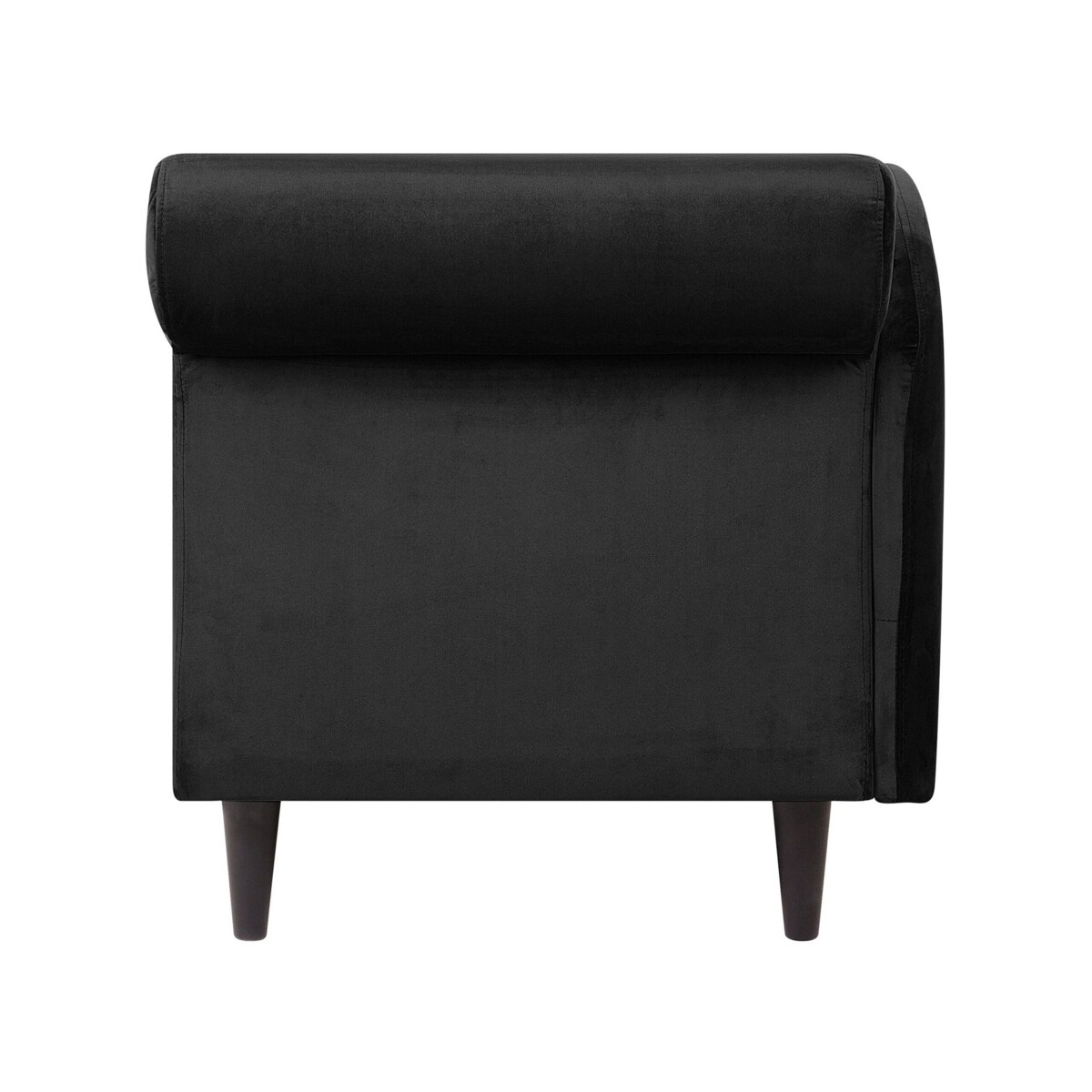 Szezlong welurowy prawostronny czarny LUIRO