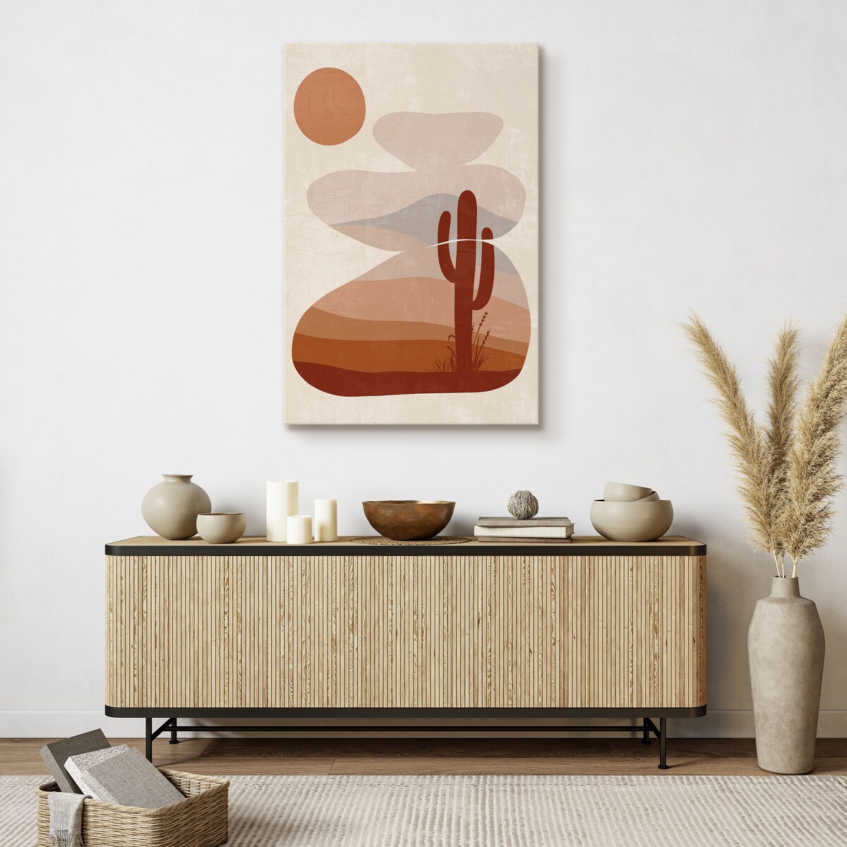 Obraz Abstrakcja Kaktus Skały Dekor Boho 30x40cm