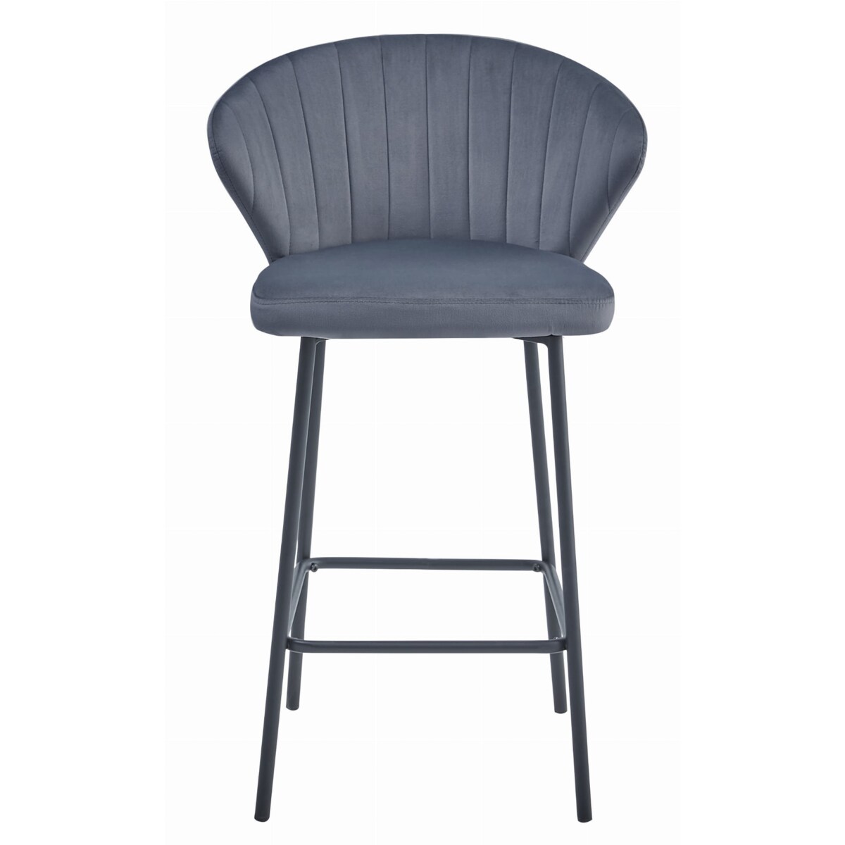 Hoker Do Jadalni Kuchni Baru Wysoki Gatta - Ciemny Szary Aksamit / Nogi Czarne